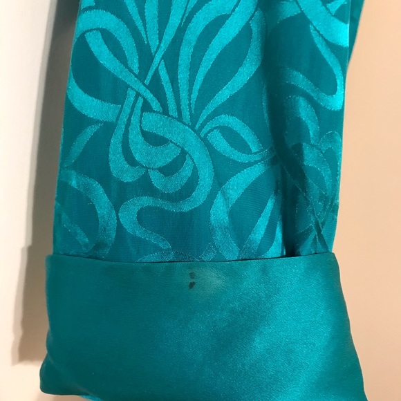 Maxi of California 100% Silk Peacock Blue Robe-M - Picture 4 of 6